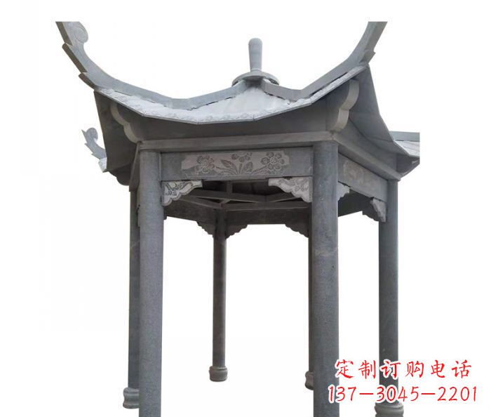 宁夏园林景观仿古石雕凉亭 (3)