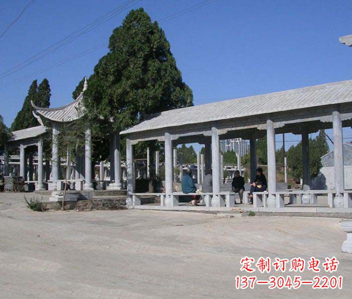 宁夏园林景观仿古石雕长廊凉亭 (2)