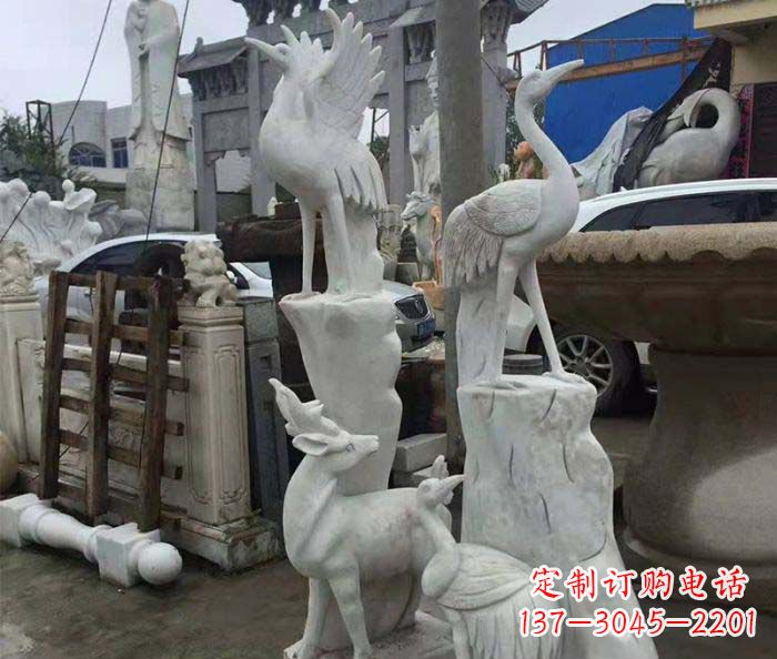 宁夏园林景观仙鹤石雕