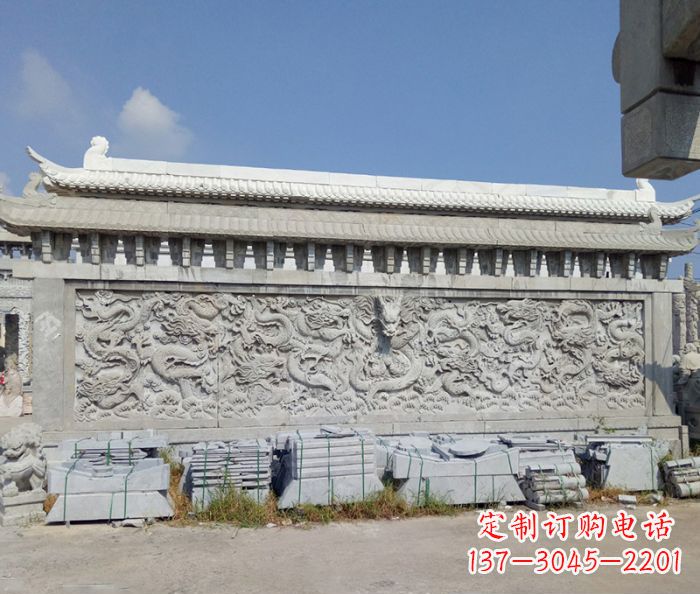宁夏园林九龙壁石雕影壁 (3)