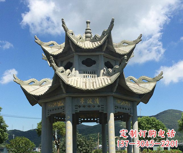 宁夏园林凉亭景观石雕