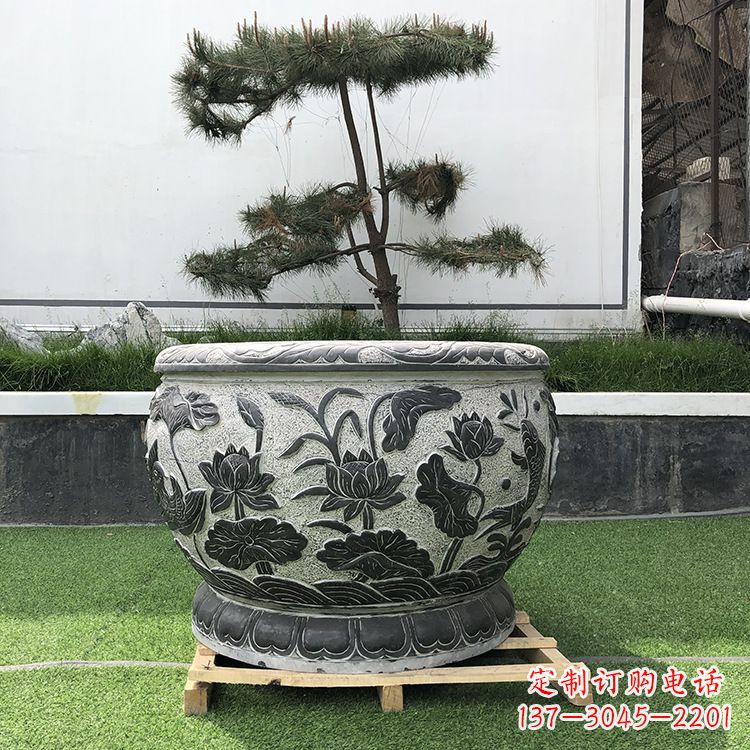 宁夏园林石雕水缸