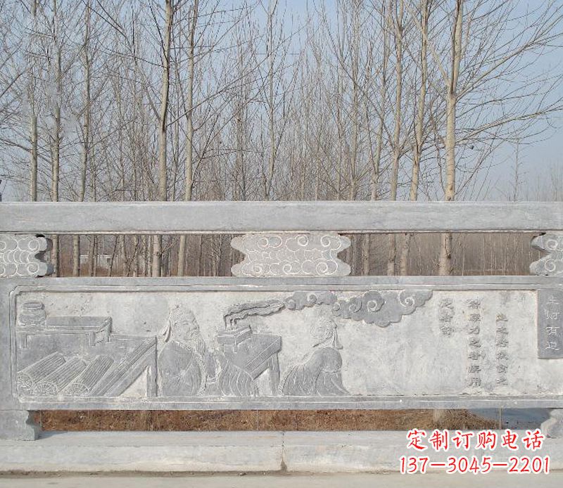 宁夏园林石浮雕栏板景观石雕 (3)