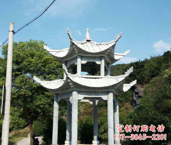 宁夏园林双层凉亭石雕
