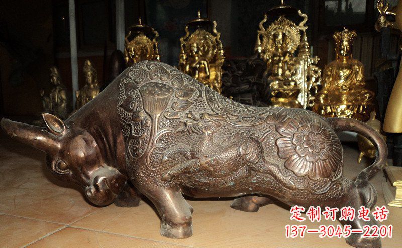 宁夏园林拓荒牛景观铜雕