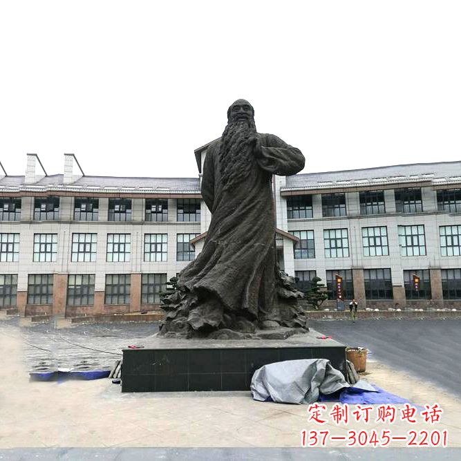 宁夏张大千铜雕塑像-景区广场名人雕塑