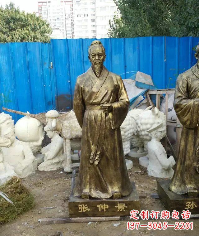 宁夏张仲景古代医学名人铜雕