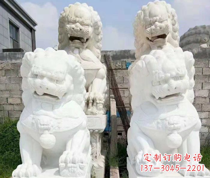 宁夏招财动物汉白玉狮子石雕