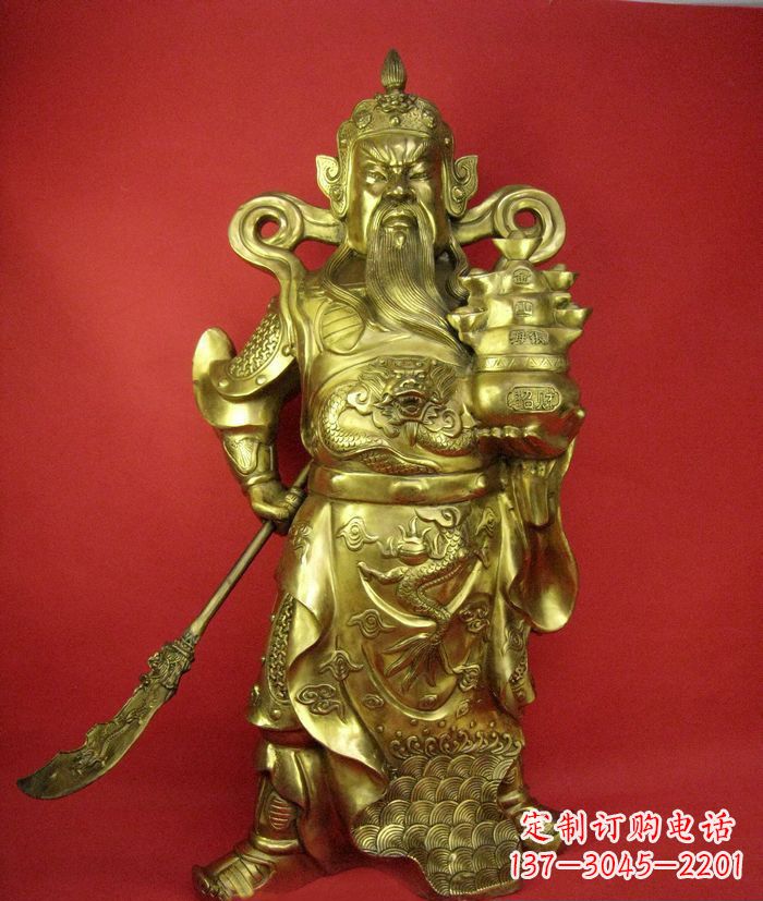 宁夏招财关公铜雕