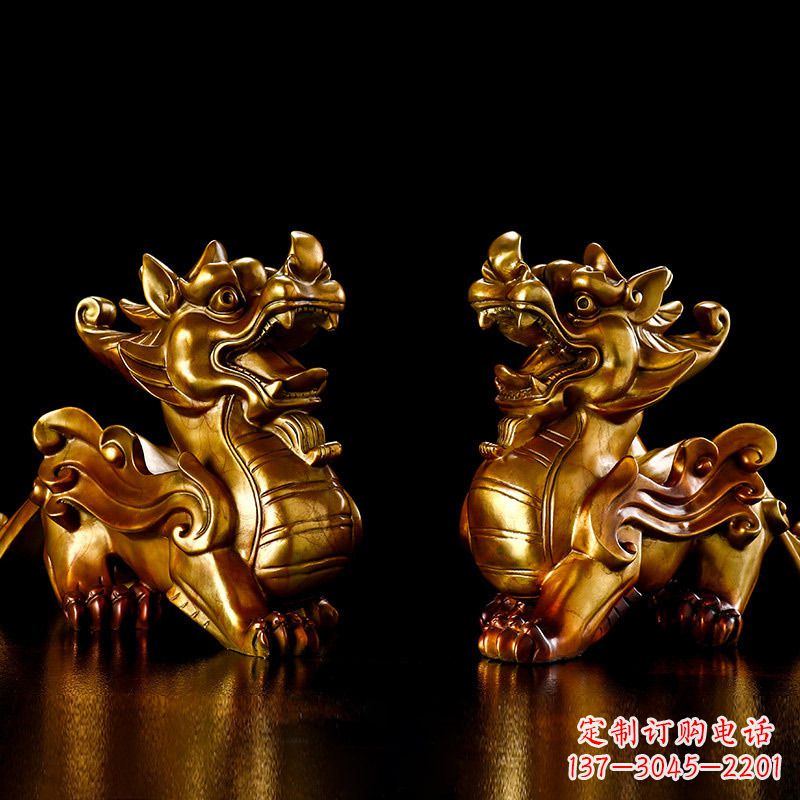 宁夏招财黄铜貔貅雕塑摆件
