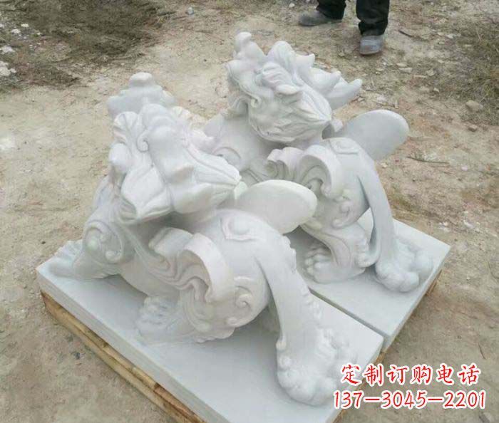 宁夏招财进宝立式貔貅门口石雕
