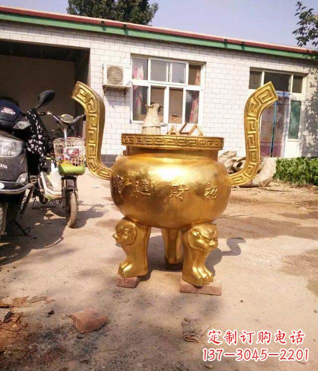 宁夏招财进宝香炉寺庙铜雕