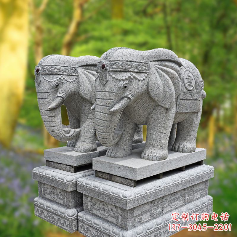 宁夏招财纳福石雕大象