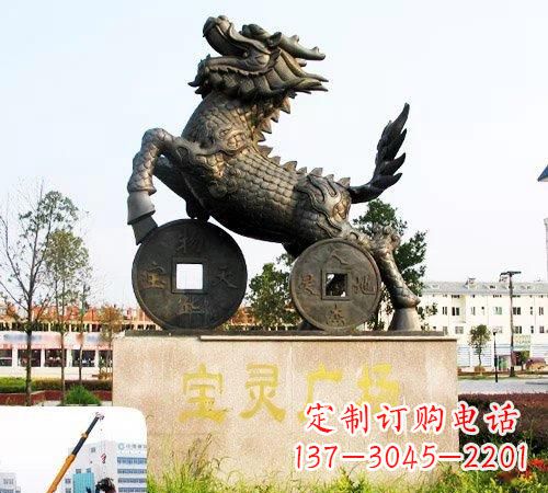 宁夏招财麒麟铜雕