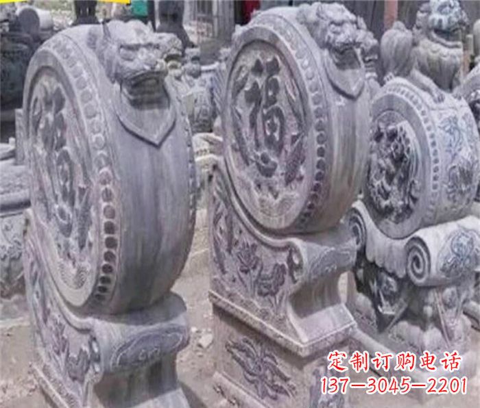 宁夏招财石门墩仿古抱鼓石