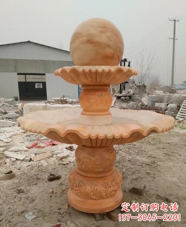 宁夏招财双层风水球石雕