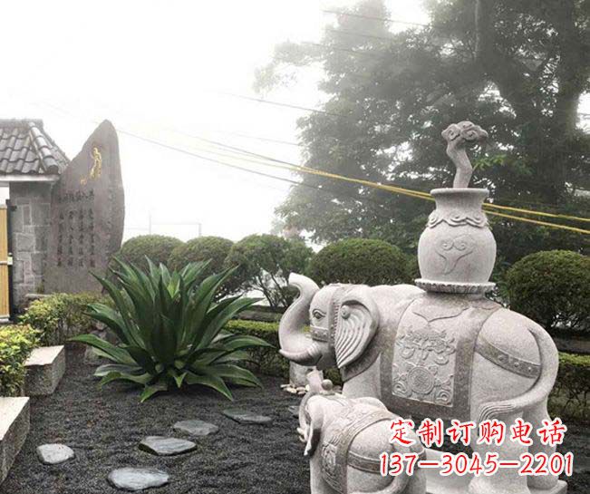 宁夏招财驮宝大象石雕