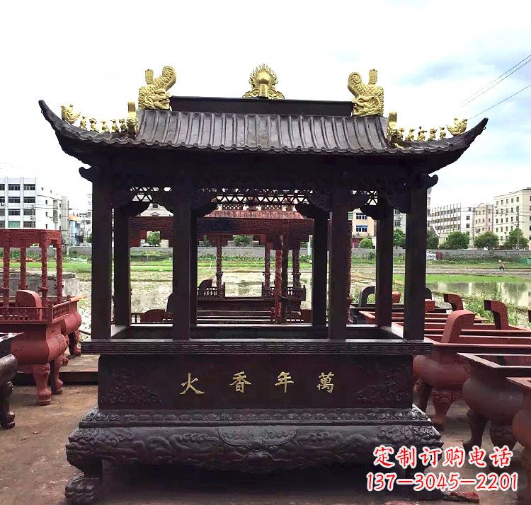 宁夏招财香炉铜雕