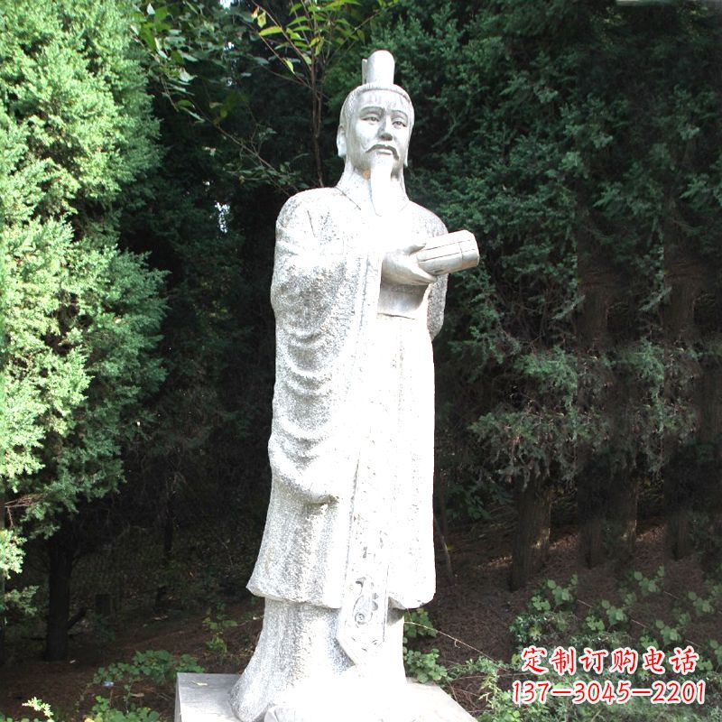 宁夏中国古代著名帝王汉文帝刘恒汉白玉石雕塑像