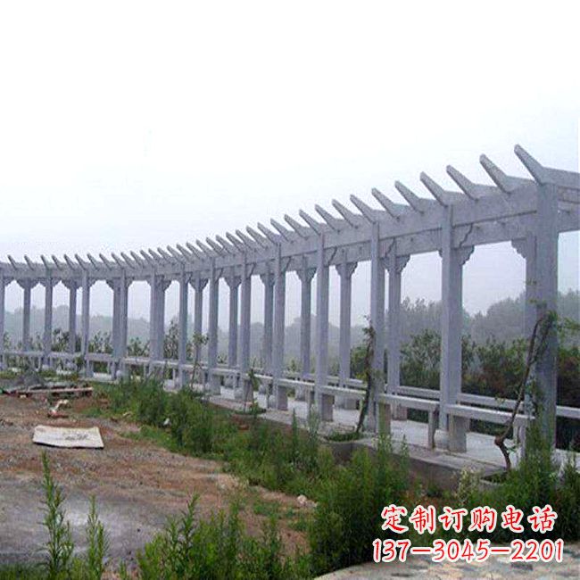 宁夏中式花架石雕长廊