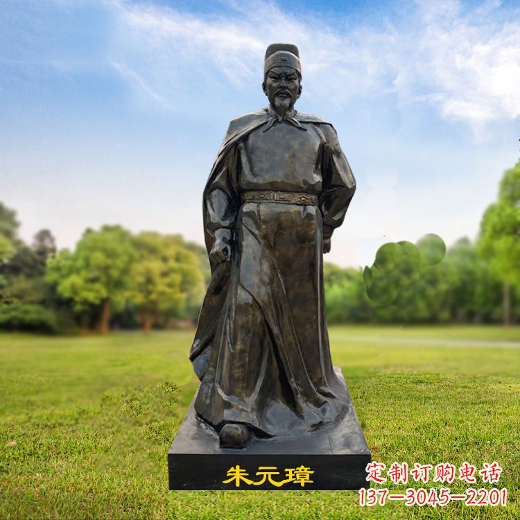 宁夏朱元璋玻璃钢仿铜雕塑