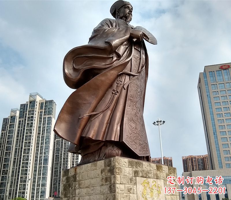 宁夏诸葛亮人物铜雕