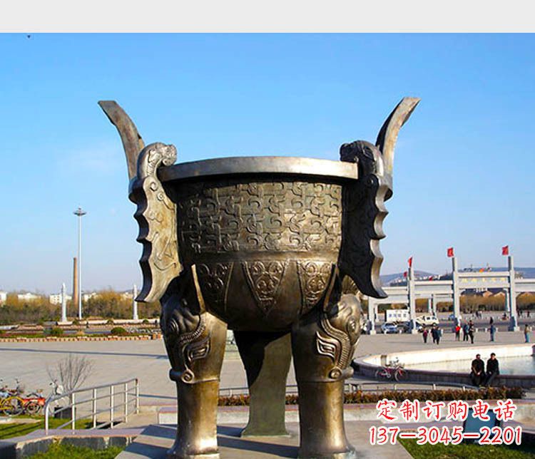 宁夏铸铜广场圆形景观香炉
