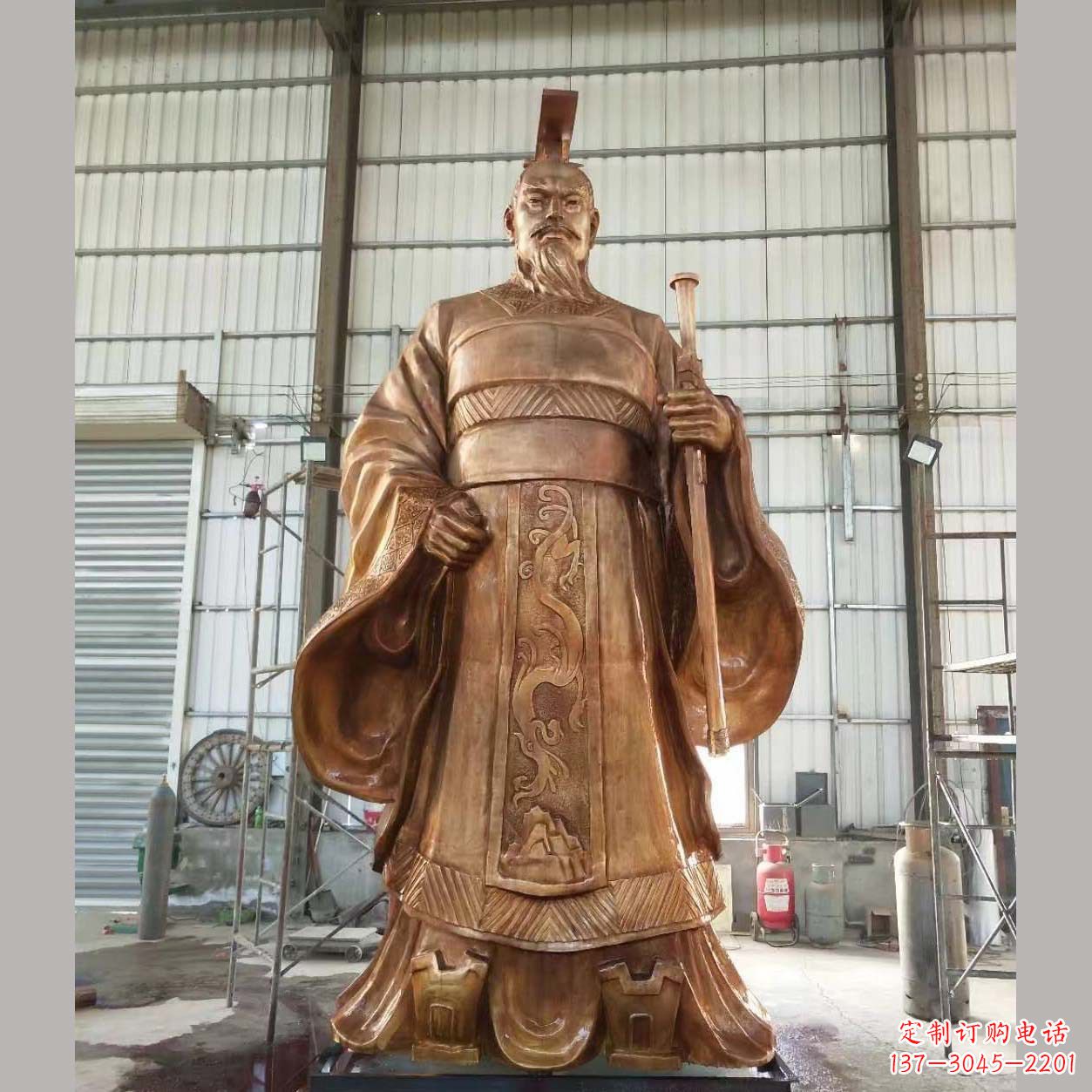 宁夏铸铜汉武帝雕塑
