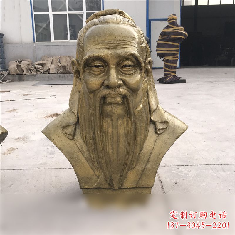 宁夏铸铜孔子胸像雕塑