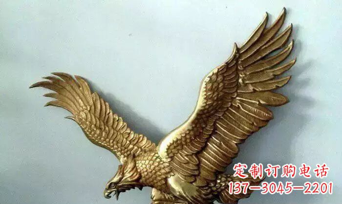 宁夏铸铜老鹰企业动物铜雕 (2)