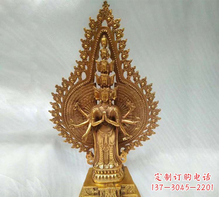 宁夏铸铜千手观音寺庙佛像