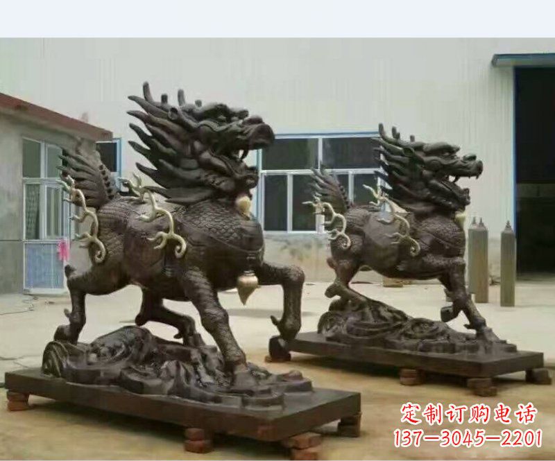 宁夏铸铜企业麒麟雕塑