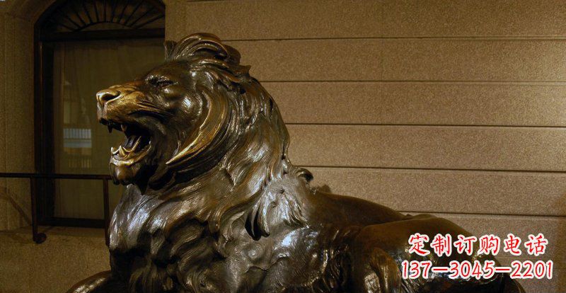 宁夏铸铜狮子铜雕 (2)