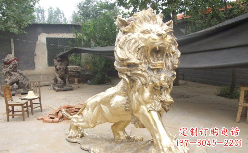 宁夏铸铜狮子铜雕 (3)