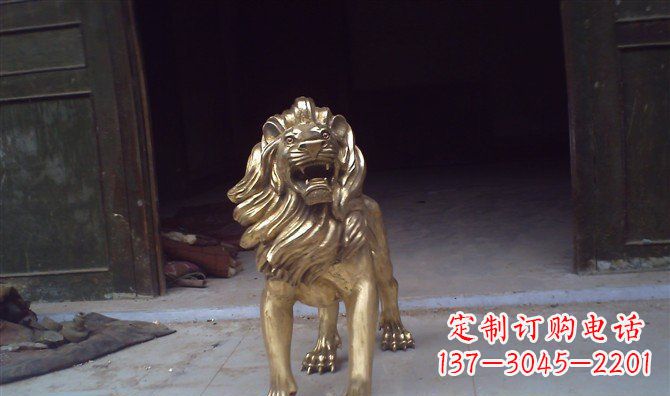 宁夏铸铜狮子西洋狮子铜雕