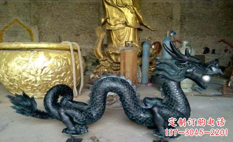 宁夏铸铜双龙戏珠广场铜雕