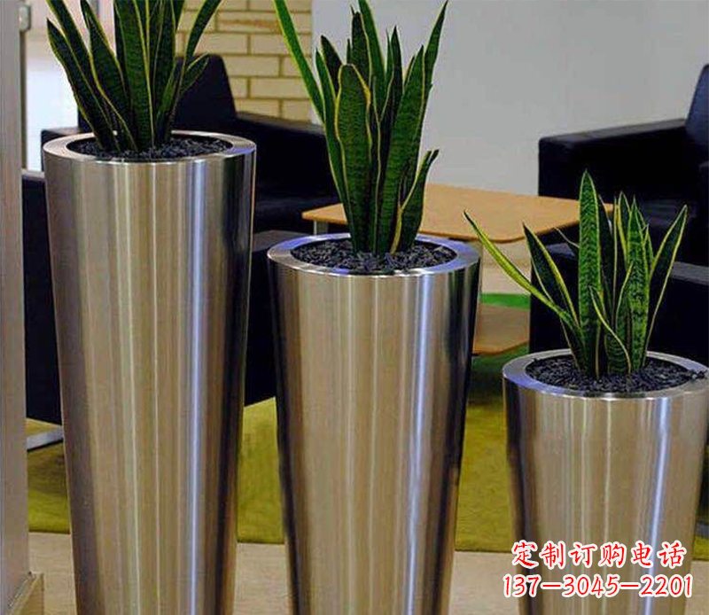宁夏不锈钢花盆广场雕塑