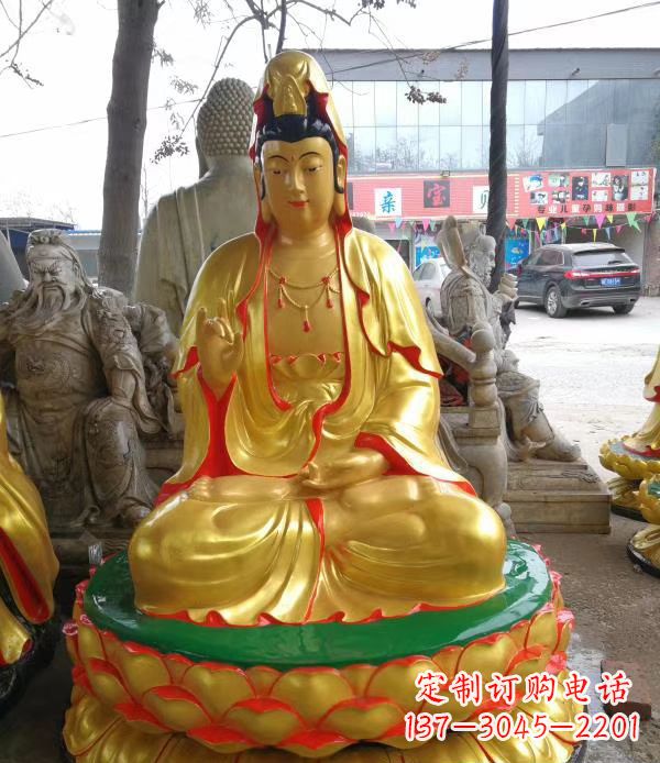 宁夏宗教庙宇玻璃钢观音菩萨雕像