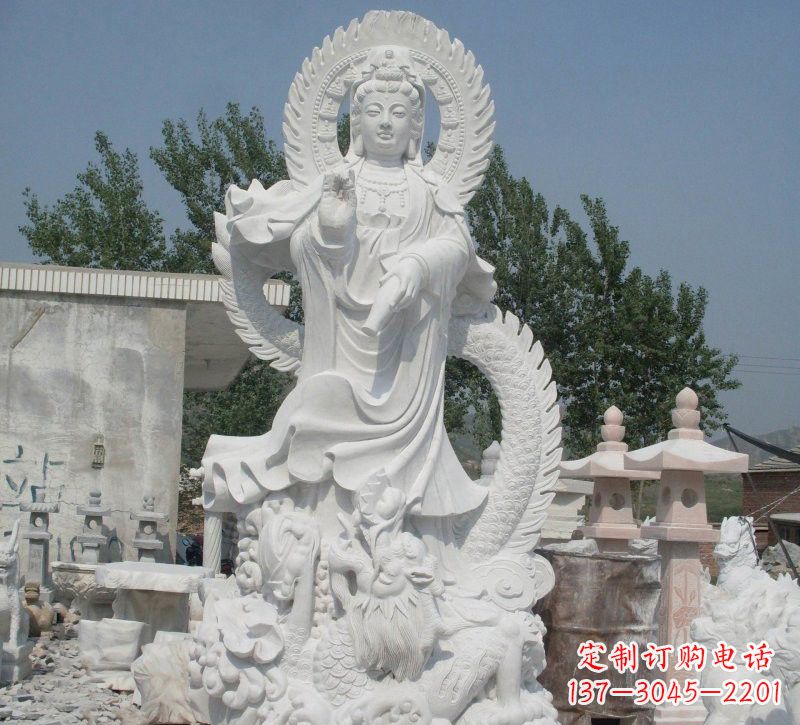 宁夏宗教庙宇乘龙观音石雕