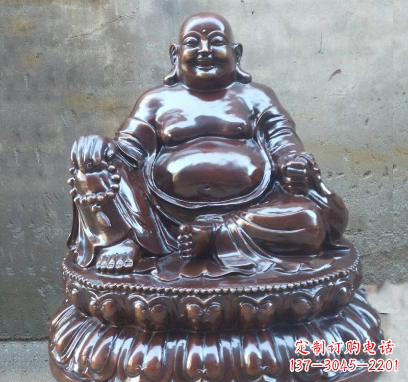 宁夏宗教庙宇弥勒佛铜雕