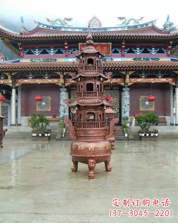 宁夏宗教庙宇香炉铜雕