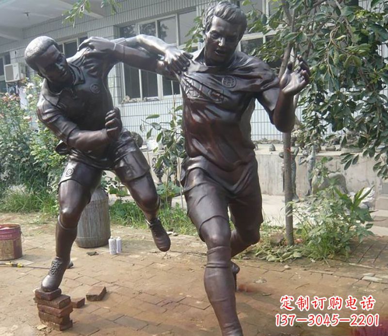 宁夏足球运动公园人物铜雕